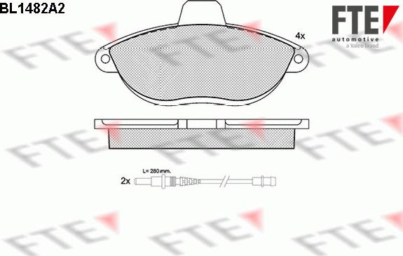 FTE BL1482A2 - Brake Pad Set, disc brake www.autospares.lv