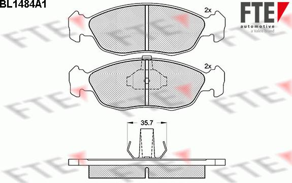 FTE BL1484A1 - Brake Pad Set, disc brake www.autospares.lv