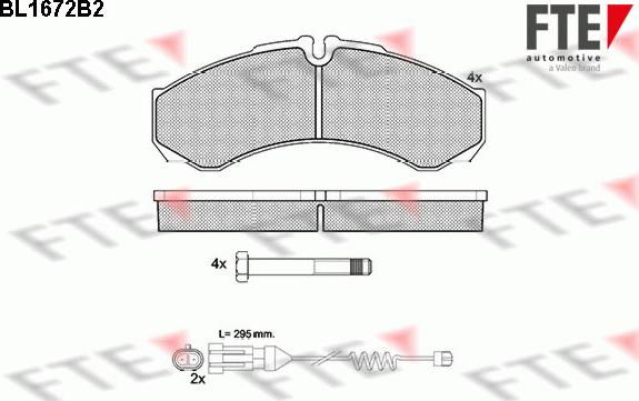 FTE BL1672B2 - Bremžu uzliku kompl., Disku bremzes www.autospares.lv