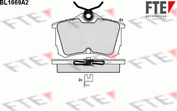 FTE BL1669A2 - Brake Pad Set, disc brake www.autospares.lv