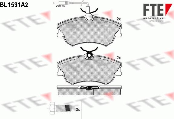 FTE BL1531A2 - Bremžu uzliku kompl., Disku bremzes www.autospares.lv