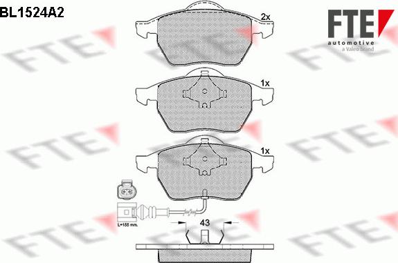 FTE 9010231 - Bremžu uzliku kompl., Disku bremzes autospares.lv