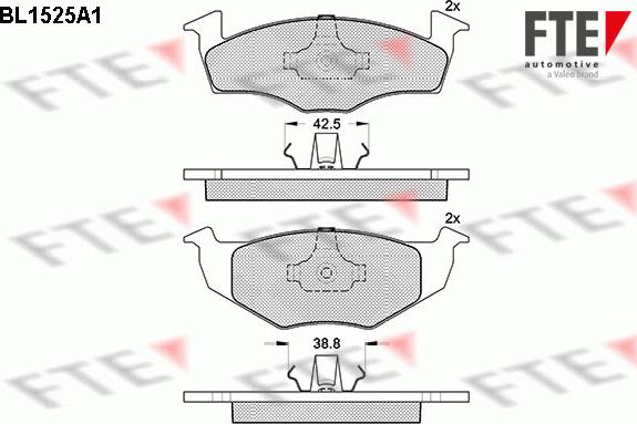 FTE BL1525A1 - Тормозные колодки, дисковые, комплект www.autospares.lv