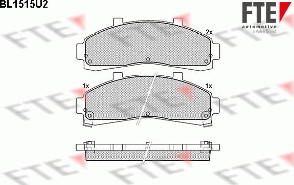 FTE BL1515U2 - Brake Pad Set, disc brake www.autospares.lv