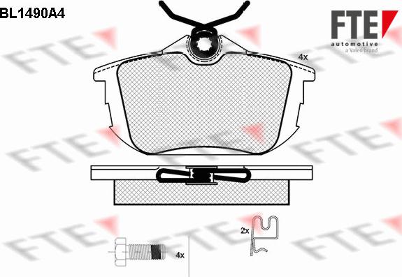 FTE BL1490A4 - Bremžu uzliku kompl., Disku bremzes www.autospares.lv