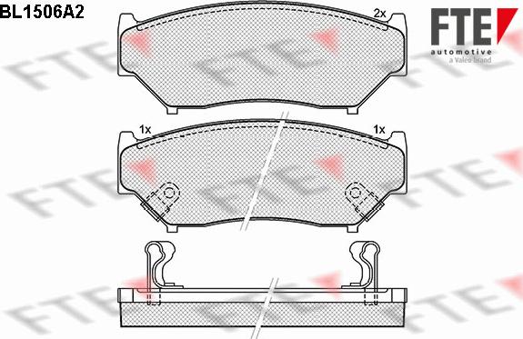 FTE BL1506A2 - Тормозные колодки, дисковые, комплект www.autospares.lv