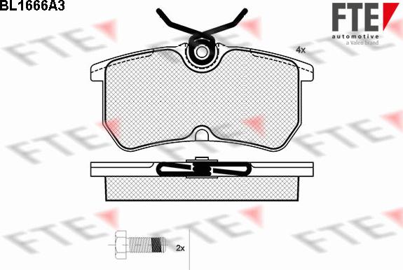 FTE BL1666A3 - Bremžu uzliku kompl., Disku bremzes www.autospares.lv