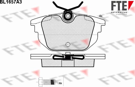 FTE BL1657A3 - Bremžu uzliku kompl., Disku bremzes autospares.lv