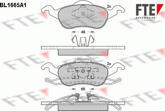 FTE BL1665A1 - Тормозные колодки, дисковые, комплект www.autospares.lv