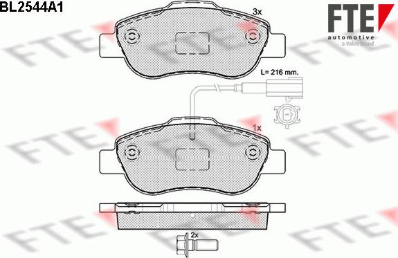 FTE 9010795 - Тормозные колодки, дисковые, комплект www.autospares.lv