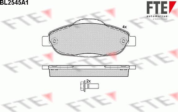 FTE BL2545A1 - Bremžu uzliku kompl., Disku bremzes autospares.lv