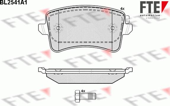 FTE BL2541A1 - Bremžu uzliku kompl., Disku bremzes www.autospares.lv