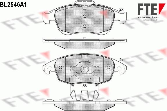 FTE BL2546A1 - Bremžu uzliku kompl., Disku bremzes autospares.lv