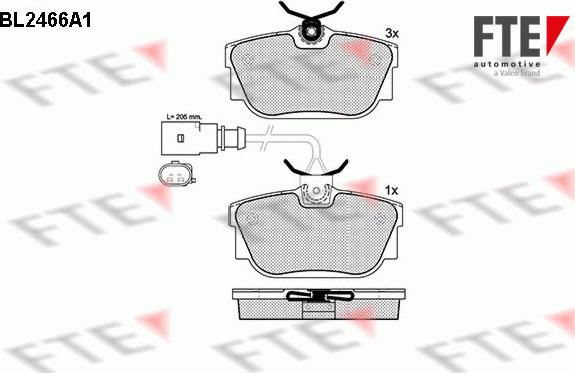 FTE 9010749 - Brake Pad Set, disc brake www.autospares.lv