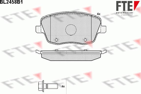 FTE BL2458B1 - Тормозные колодки, дисковые, комплект www.autospares.lv