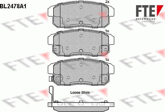 FTE BL2478A1 - Bremžu uzliku kompl., Disku bremzes www.autospares.lv