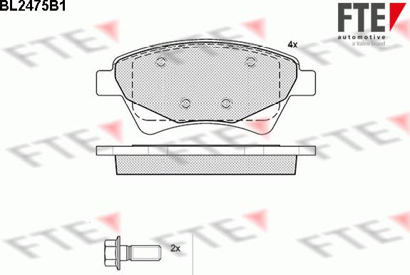 FTE BL2475B1 - Bremžu uzliku kompl., Disku bremzes autospares.lv