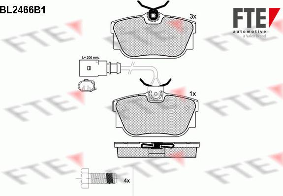 FTE BL2466B1 - Bremžu uzliku kompl., Disku bremzes www.autospares.lv