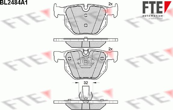 FTE BL2484A1 - Bremžu uzliku kompl., Disku bremzes www.autospares.lv