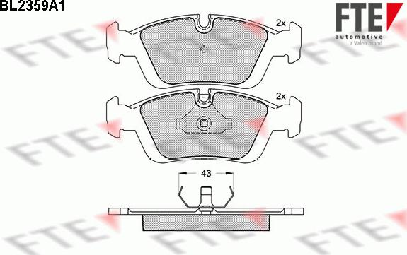 FTE 9010709 - Тормозные колодки, дисковые, комплект www.autospares.lv