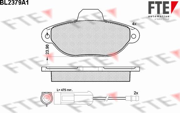 FTE BL2379A1 - Brake Pad Set, disc brake www.autospares.lv