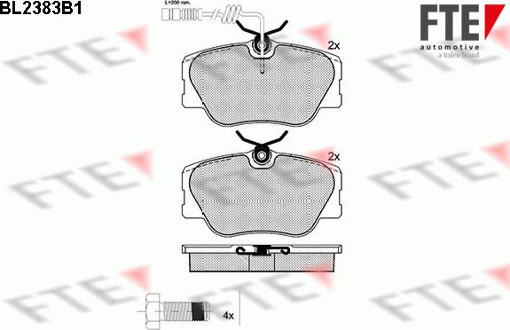 FTE BL2383B1 - Тормозные колодки, дисковые, комплект www.autospares.lv