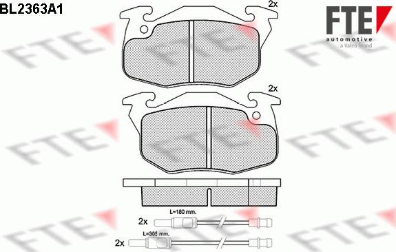 FTE BL2363A1 - Тормозные колодки, дисковые, комплект www.autospares.lv