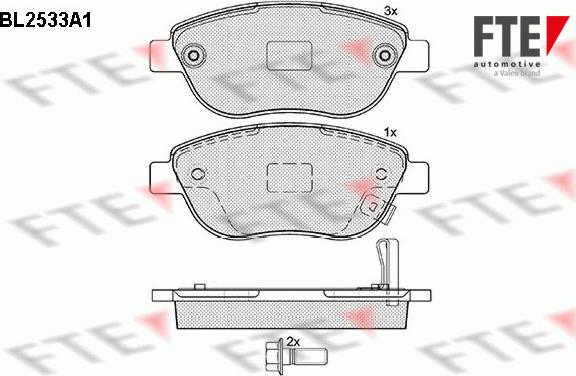 FTE BL2533A1 - Тормозные колодки, дисковые, комплект www.autospares.lv