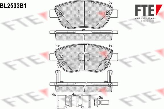 FTE BL2533B1 - Тормозные колодки, дисковые, комплект www.autospares.lv