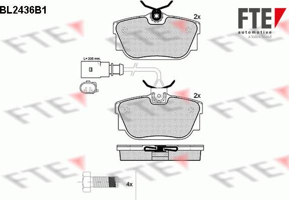 FTE BL2436B1 - Brake Pad Set, disc brake www.autospares.lv