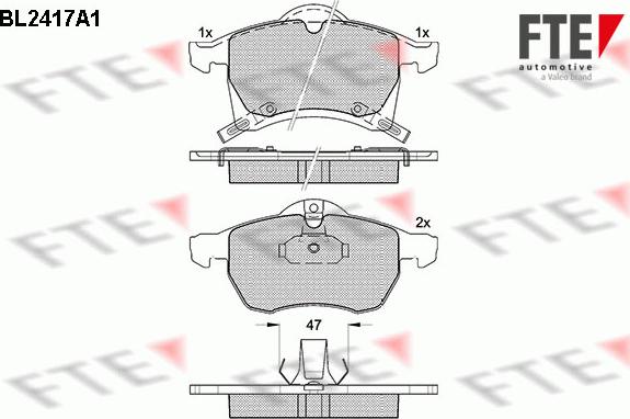 FTE BL2417A1 - Тормозные колодки, дисковые, комплект www.autospares.lv