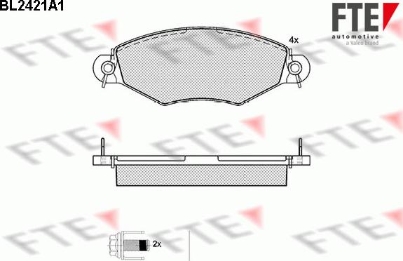 FTE BL2421A1 - Тормозные колодки, дисковые, комплект www.autospares.lv