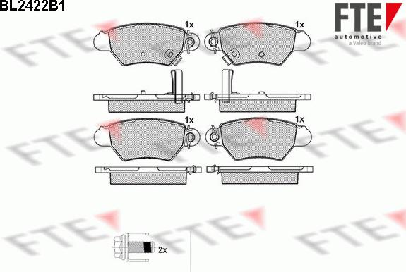 FTE BL2422B1 - Тормозные колодки, дисковые, комплект www.autospares.lv