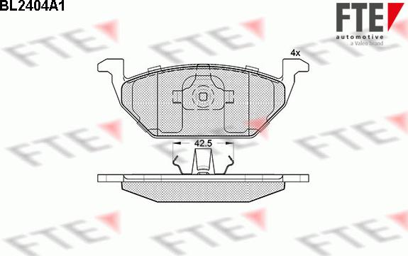 FTE BL2404A1 - Тормозные колодки, дисковые, комплект www.autospares.lv