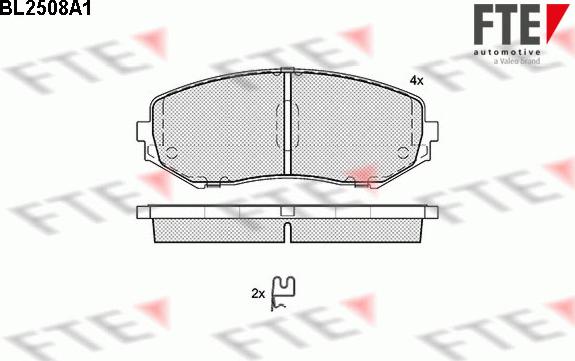 FTE BL2508A1 - Bremžu uzliku kompl., Disku bremzes www.autospares.lv