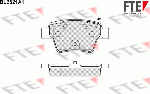 FTE BL2521A1 - Тормозные колодки, дисковые, комплект www.autospares.lv