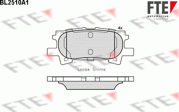 FTE 9010772 - Тормозные колодки, дисковые, комплект www.autospares.lv