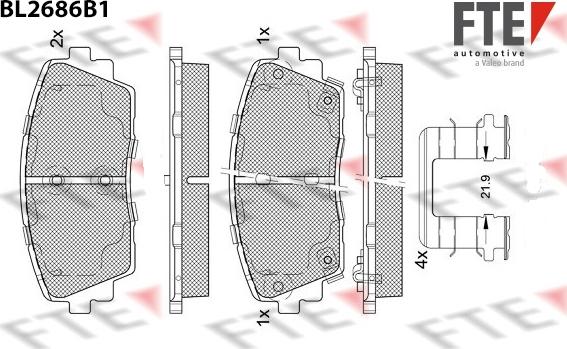 FTE BL2686B1 - Тормозные колодки, дисковые, комплект www.autospares.lv