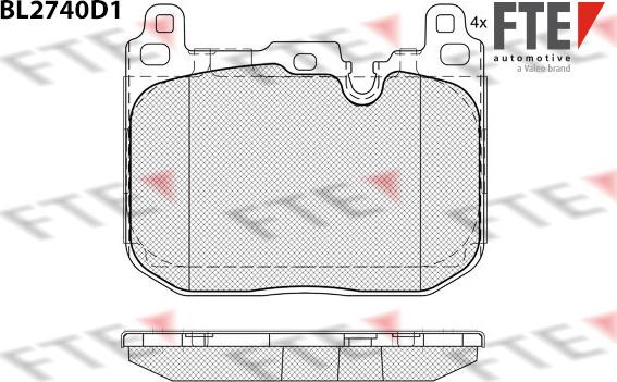 FTE BL2740D1 - Тормозные колодки, дисковые, комплект www.autospares.lv