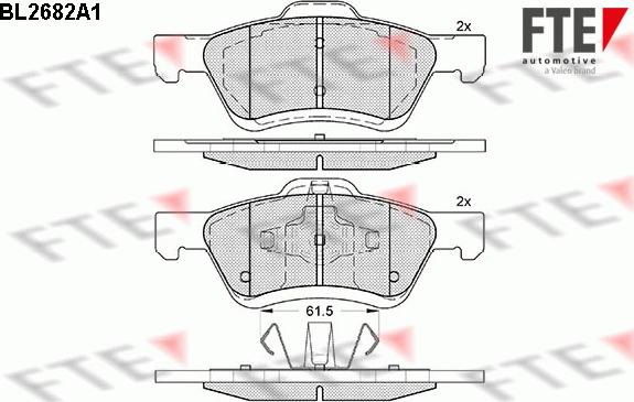 FTE BL2682A1 - Bremžu uzliku kompl., Disku bremzes autospares.lv