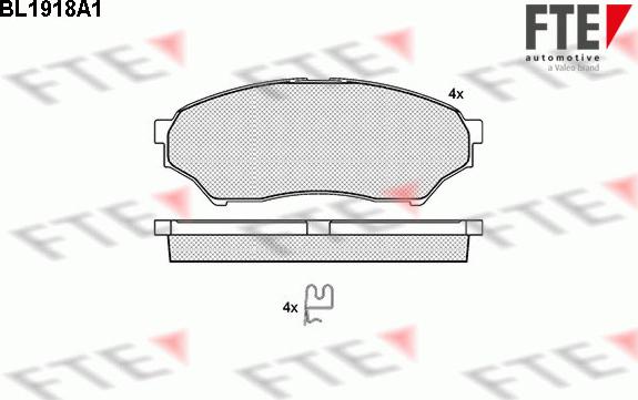 FTE BL1918A1 - Bremžu uzliku kompl., Disku bremzes www.autospares.lv