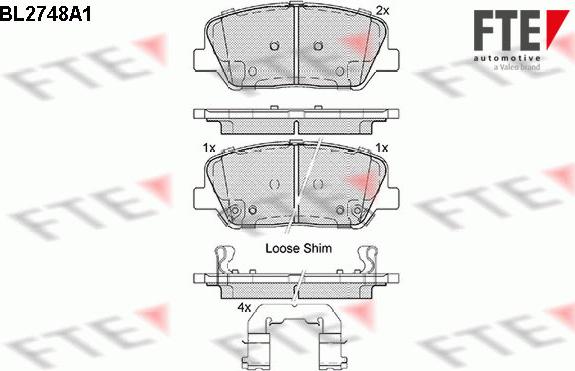 FTE 9011052 - Тормозные колодки, дисковые, комплект www.autospares.lv