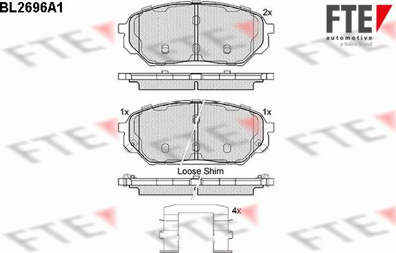 FTE BL2696A1 - Bremžu uzliku kompl., Disku bremzes www.autospares.lv