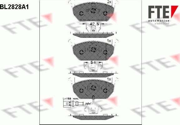 FTE BL2828A1 - Тормозные колодки, дисковые, комплект www.autospares.lv