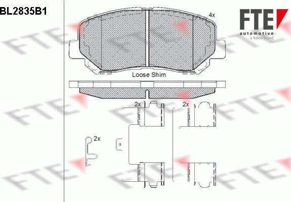 FTE 9011083 - Bremžu uzliku kompl., Disku bremzes autospares.lv