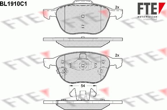 FTE 9011082 - Bremžu uzliku kompl., Disku bremzes autospares.lv