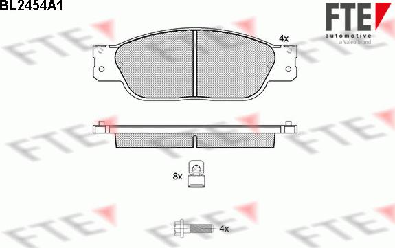 FTE BL2454A1 - Bremžu uzliku kompl., Disku bremzes www.autospares.lv