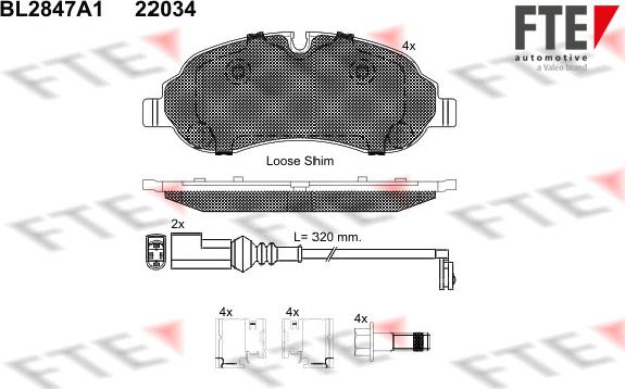 FTE 9011023 - Bremžu uzliku kompl., Disku bremzes autospares.lv