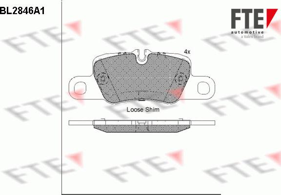 FTE BL2846A1 - Bremžu uzliku kompl., Disku bremzes www.autospares.lv