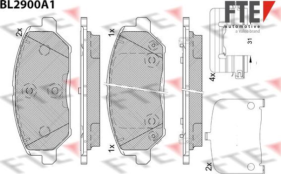 FTE 9011141 - Bremžu uzliku kompl., Disku bremzes www.autospares.lv